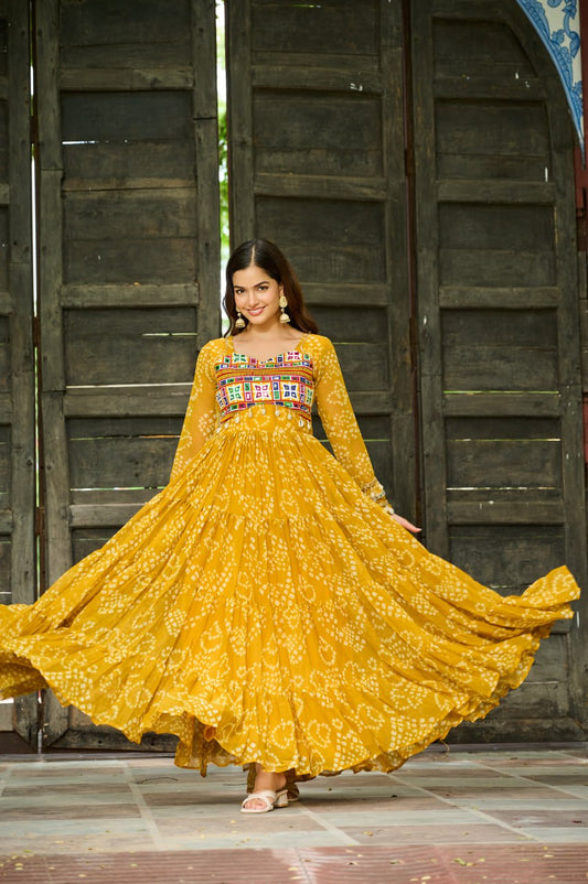 Kutchi putch work gown with online
