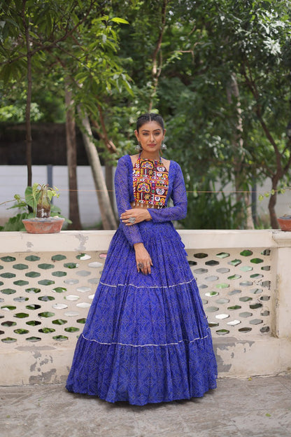Blue color georgette lehenga 