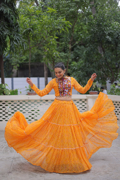 Dandiya nights yellow chaniya choli 