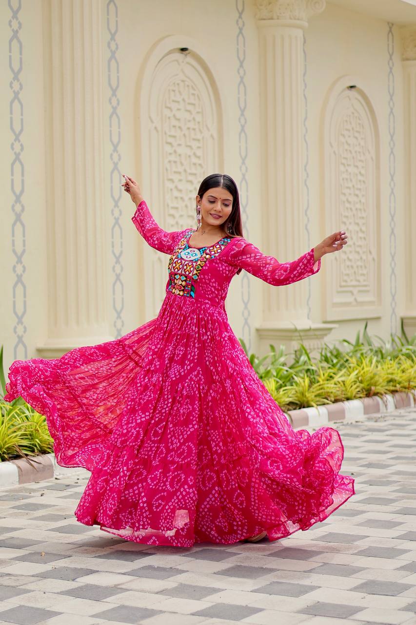 Festive wear pink gown for women