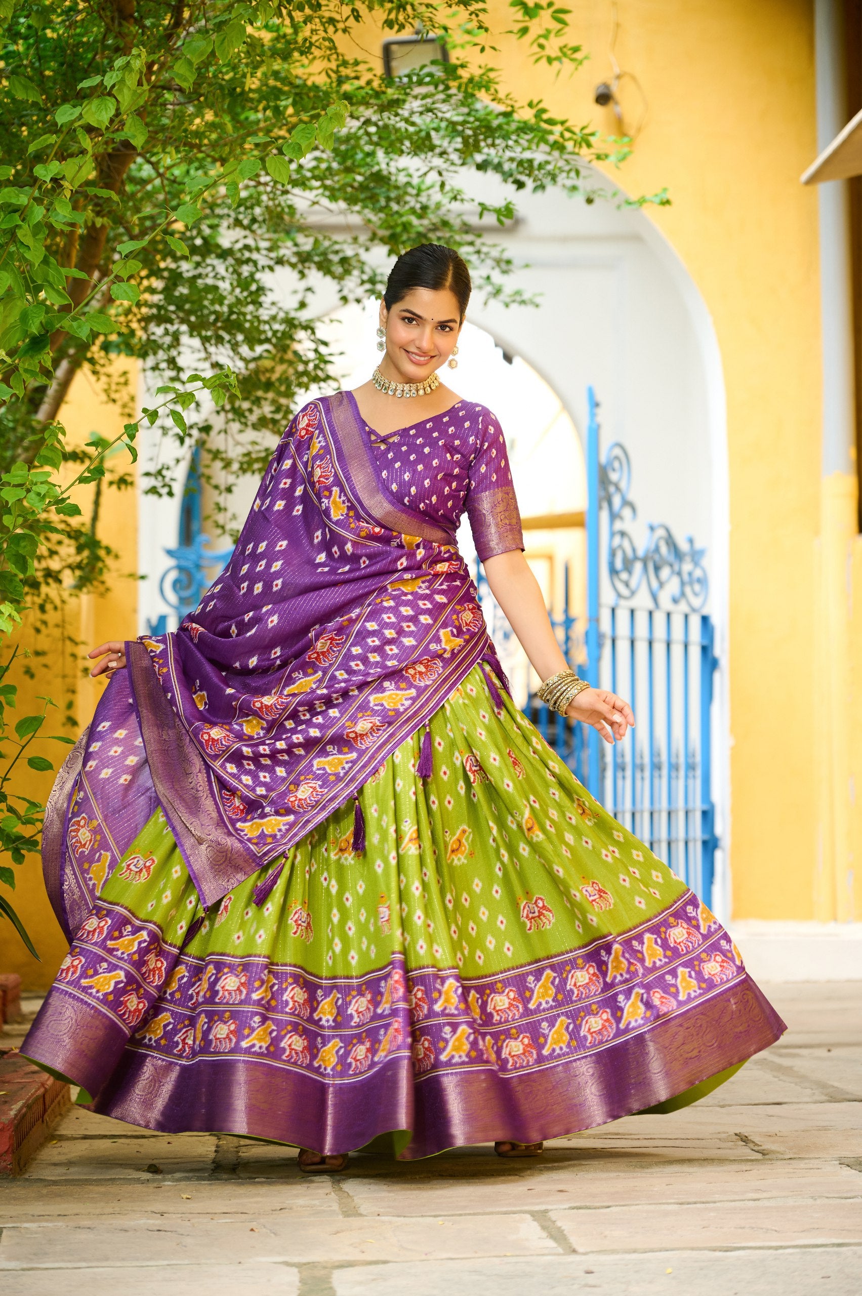 Wedding wear mehendi chaniya choli 