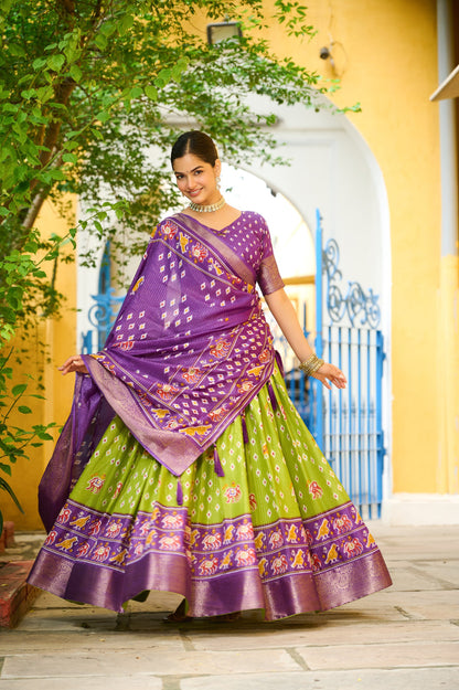 Mehendi printed lehenga choli 