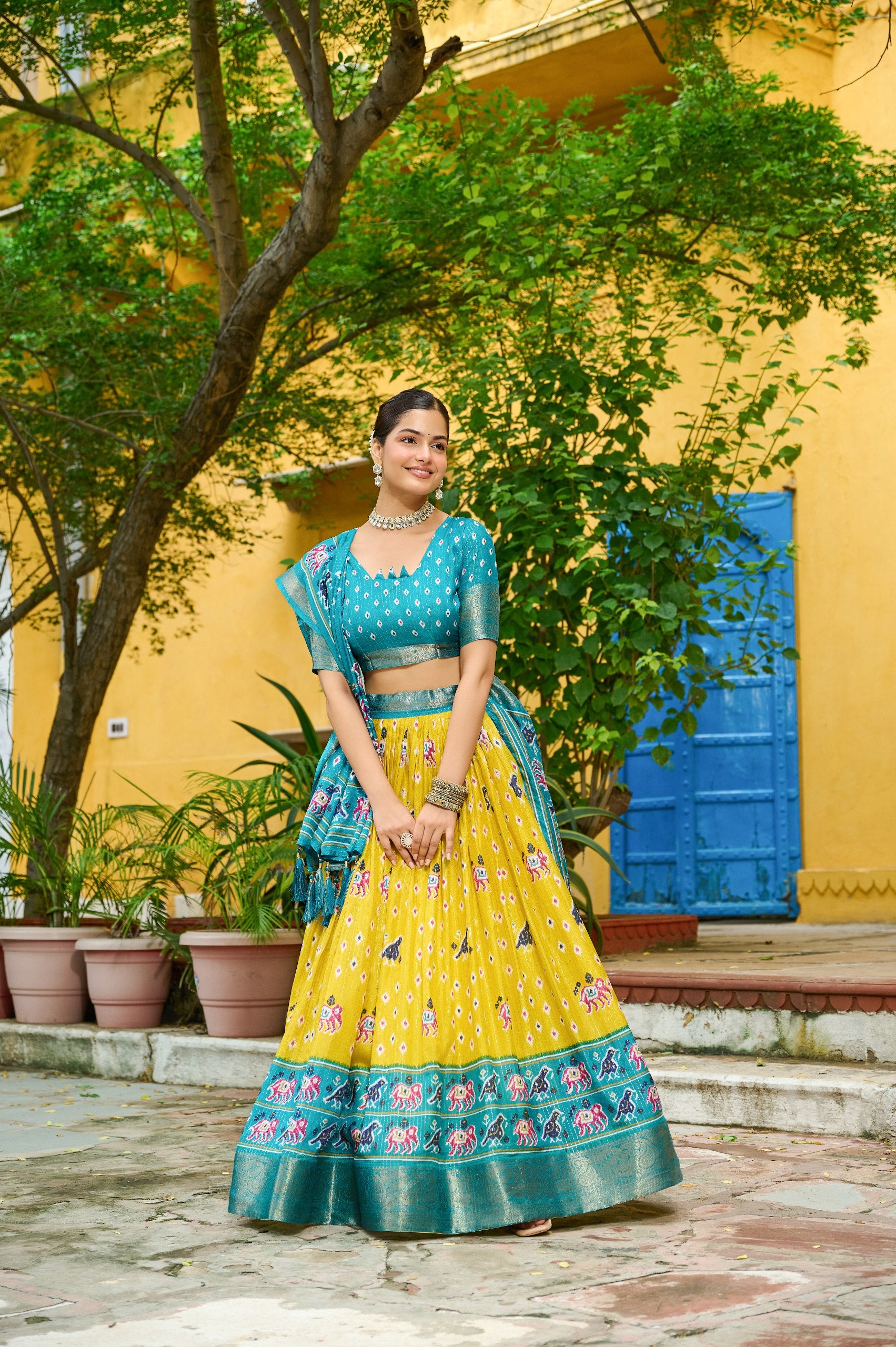 Yellow lehenga for haldi 