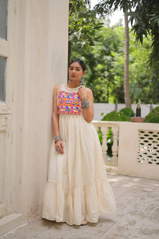 White color kora cotton gown
