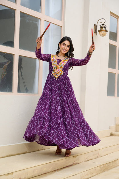 Navratri wear purple gown 