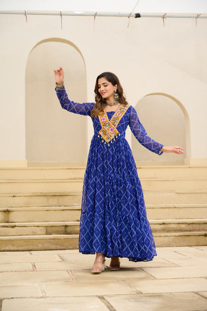 Blue color georgette gown for women