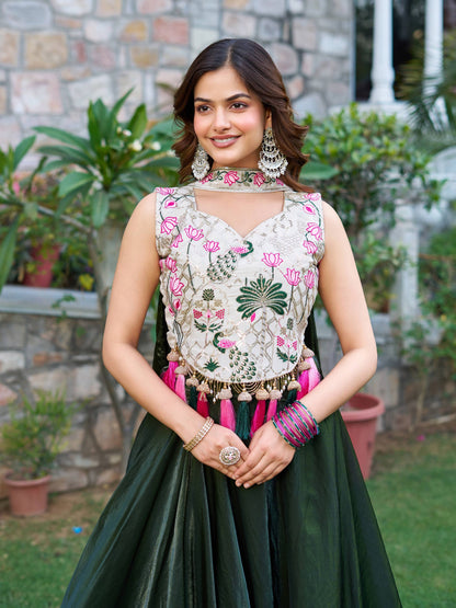 Green lehenga choli for women