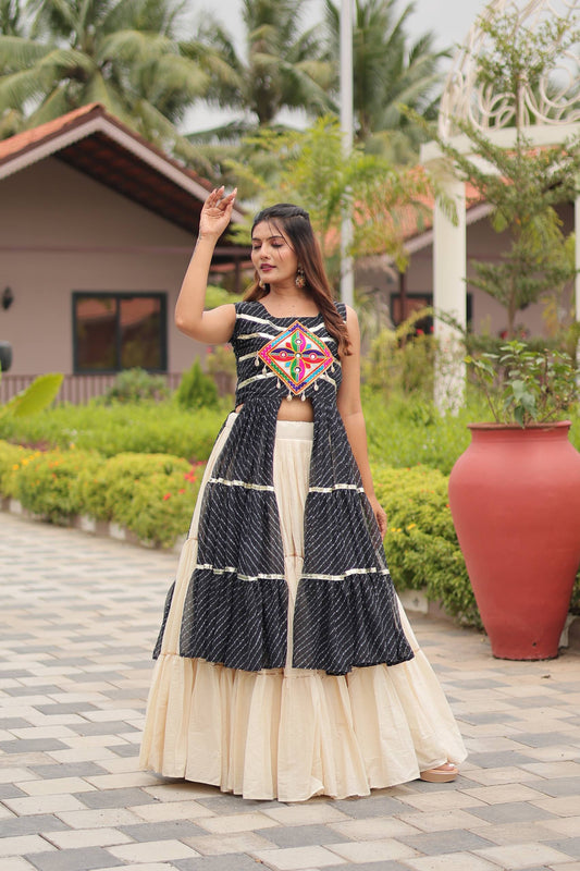 Black color cotton ghagra choli for navratri price
