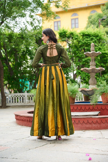 Green color lehenga for ethnic