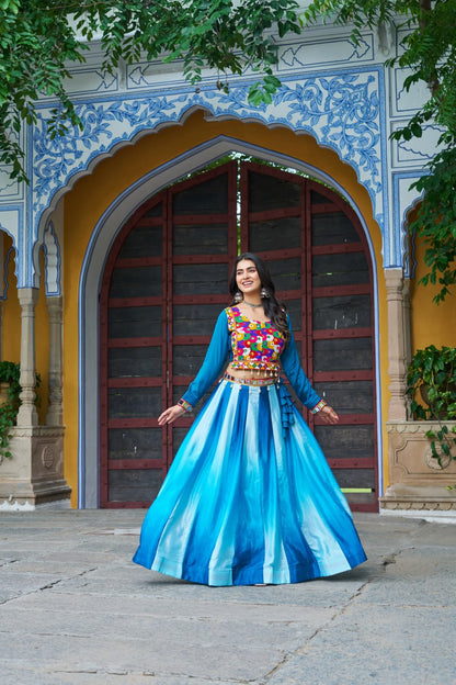 Sky blue color designer chaniya choli in USA