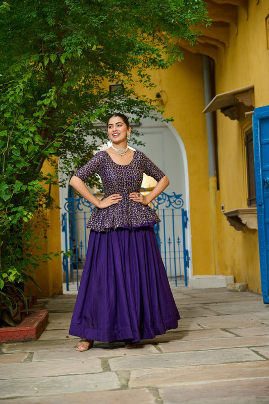 Purple color fendy lehenga choli for women