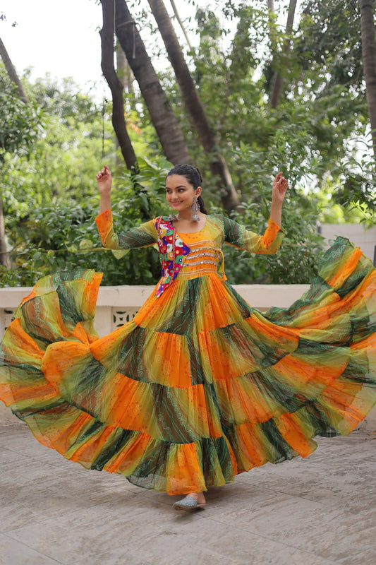 Yellow color georgette for navratri