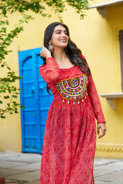 Navratri wear red kurtis