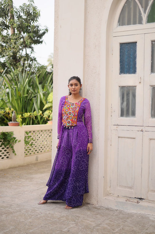 Purple color georgette co-ord set