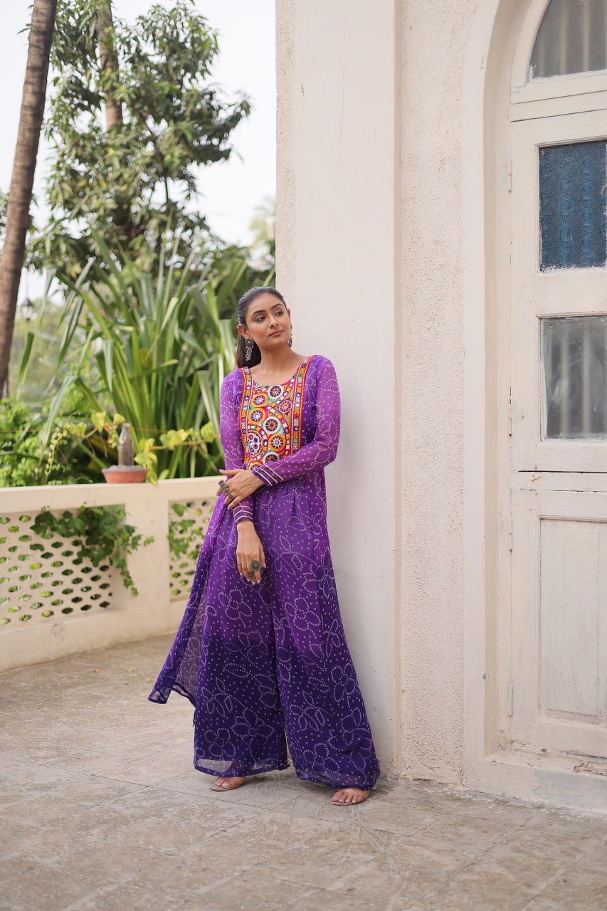 Garba wear purple top & bottom 