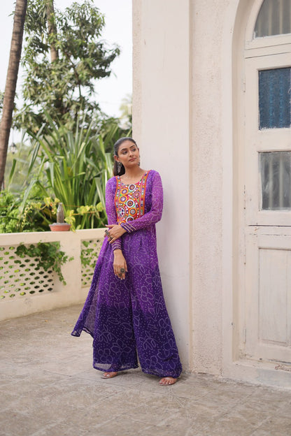 Garba wear purple top & bottom 