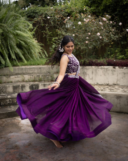 Wedding wear purple lehenga in USA