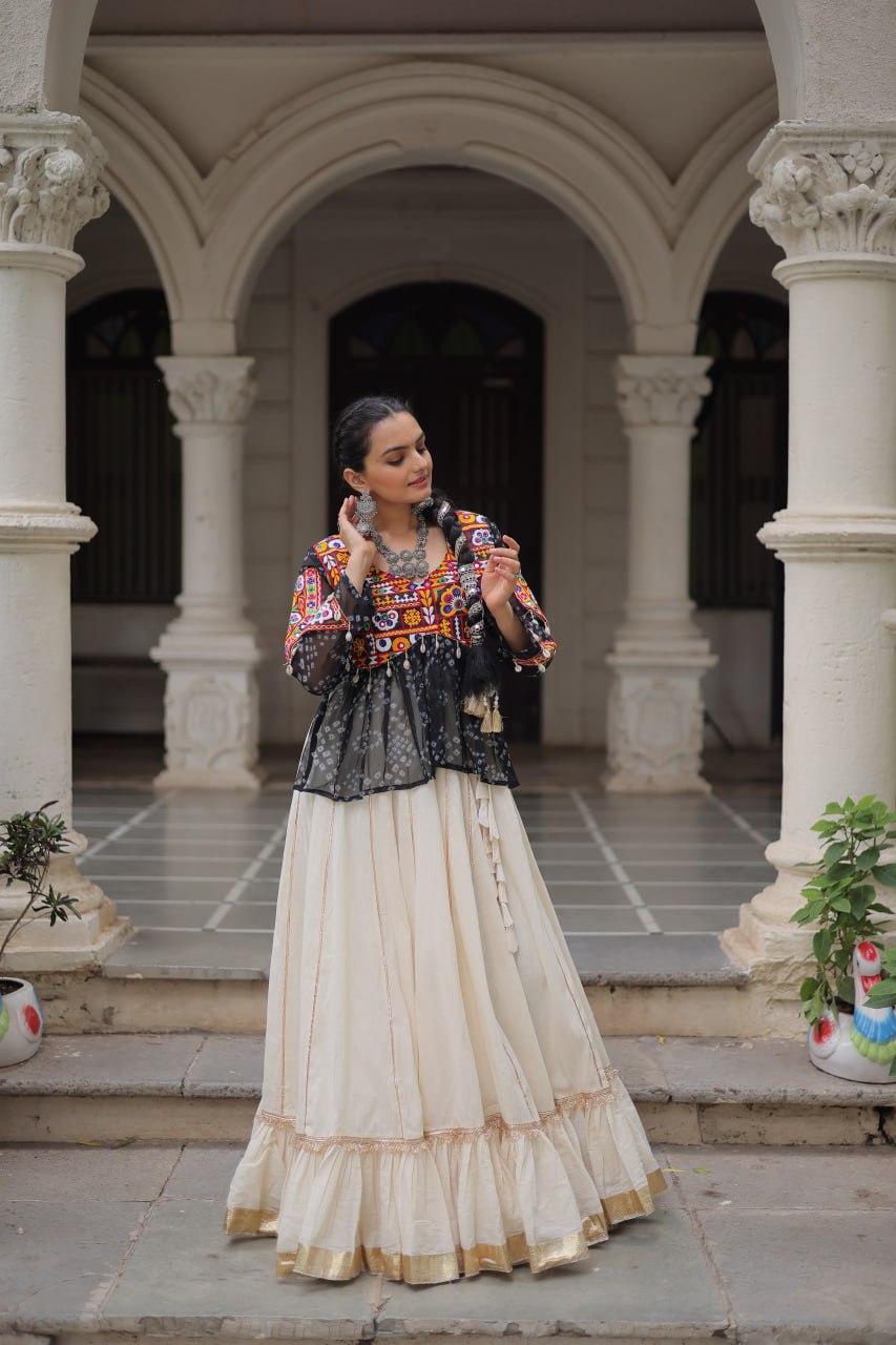 Navratri wear black lehenga with top