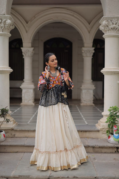 Navratri wear black lehenga with top