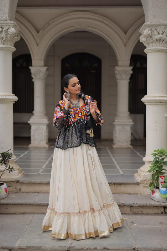 Navratri wear black lehenga with top