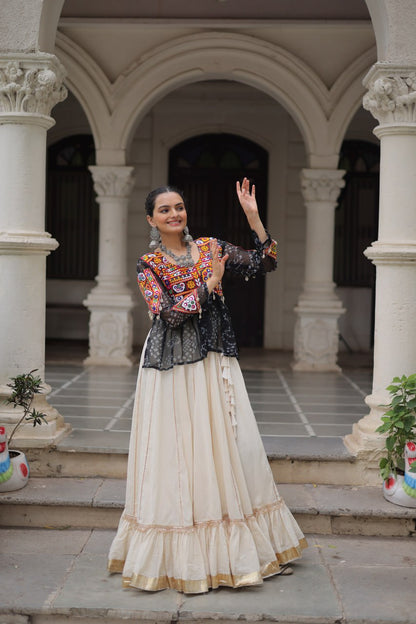 Black cotton lehenga choli with online 