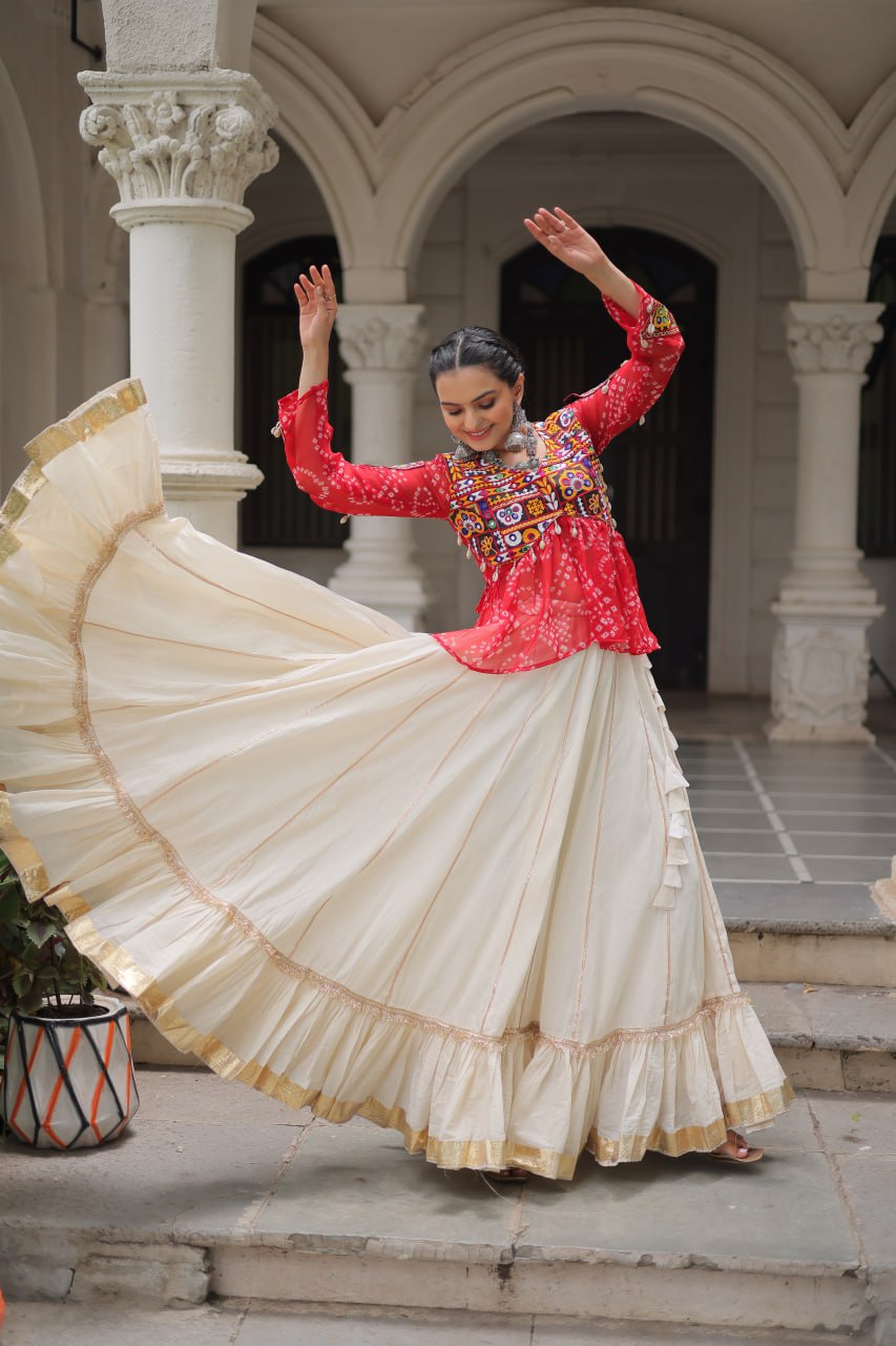 Navratri wear red chaniya choli with price
