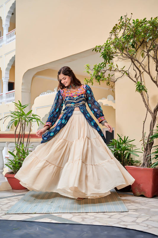 Navratri wear blue lehenga choli 