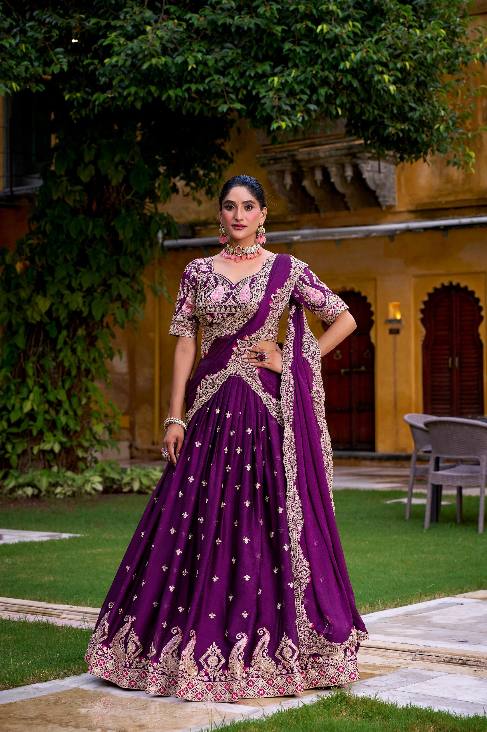 purple lehenga choli for women in california