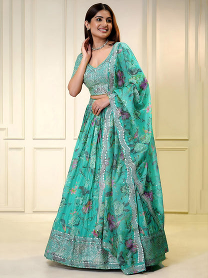 Designer Blue Readymade Lehenga Choli for Wedding