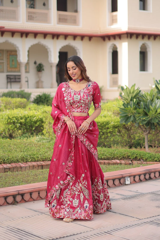 Pink Gold Crush Ready to Wear Designer Lehenga Choli