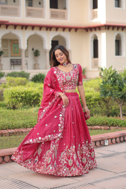Pink Gold Crush Ready to Wear Designer Lehenga Choli