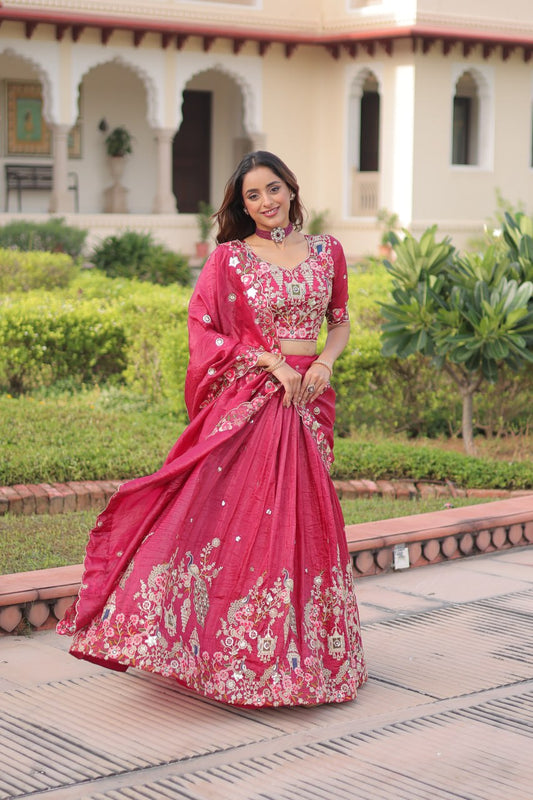 Pink Gold Crush Ready to Wear Designer Lehenga Choli