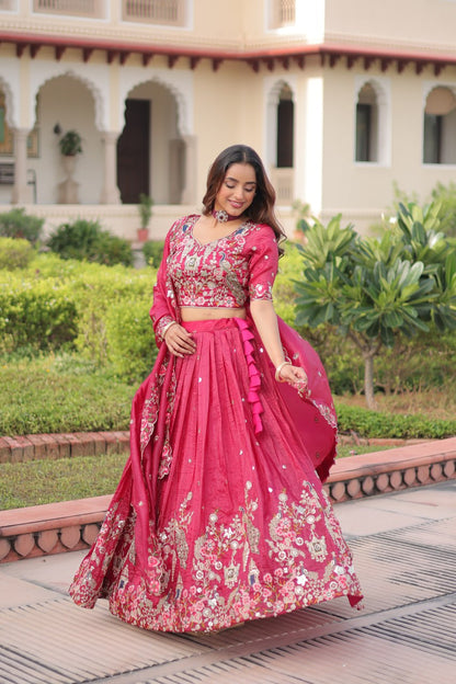 Pink Gold Crush Ready to Wear Designer Lehenga Choli