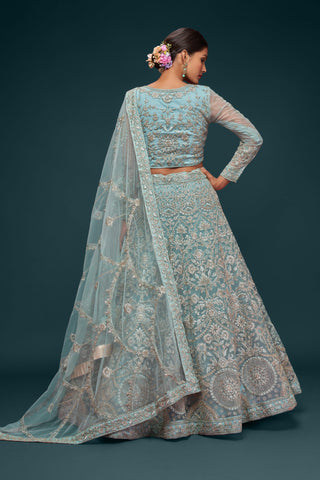 simple net lehenga designs