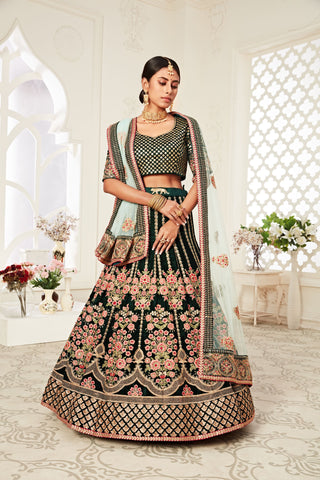 green lehenga for mehendi