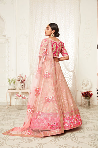 light pink lehenga, bridal